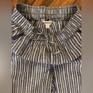 small Briggs linen blue stripped women’s pants